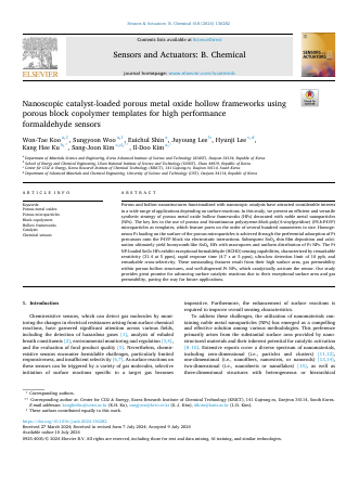 First page of the Sensors and Actuators B article on porous metal oxide formaldehyde sensors