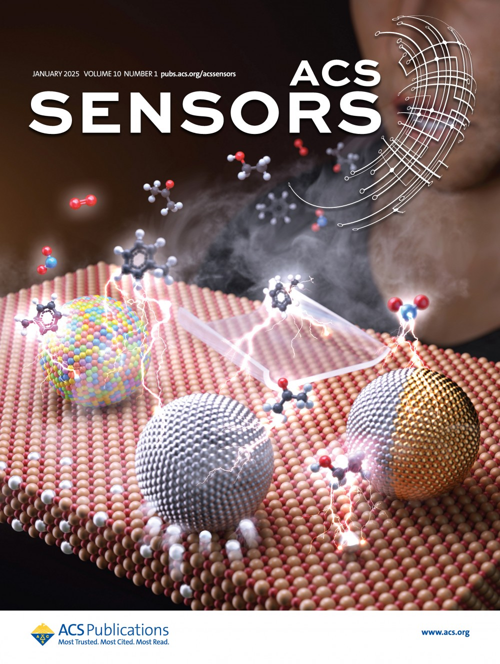 ACS Sensors supplementary cover featuring emerging catalysts for breath-analysis gas sensors